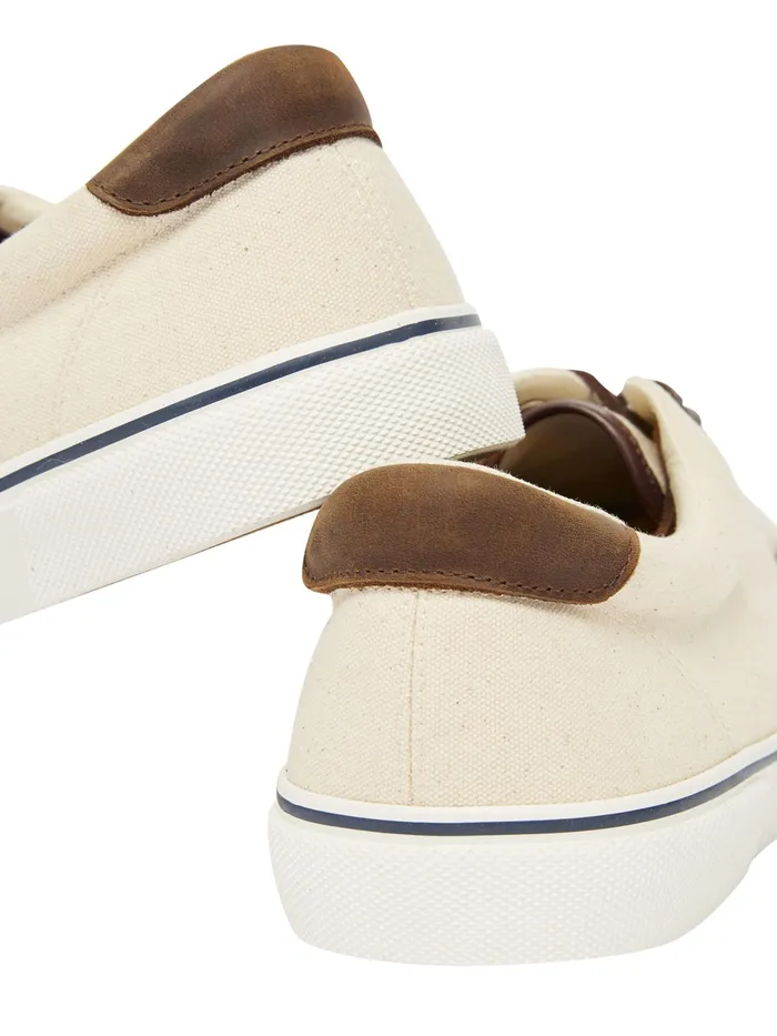Joules White Deck Cupsole Canvas Shoes Men Trainers