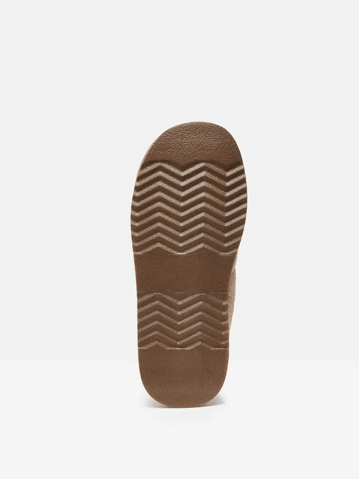 Joules Women039s Lazydays 8211 Oatmeal Faux Fur Lined Slippers Women Nightwear