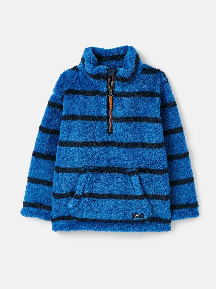 Joules Woozle 8211 Blue Quarter Zip Fleece Boys Coats and Jackets