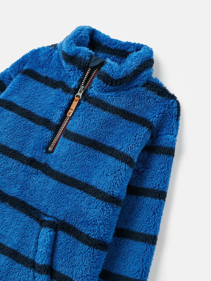 Joules Woozle 8211 Blue Quarter Zip Fleece Boys Coats and Jackets