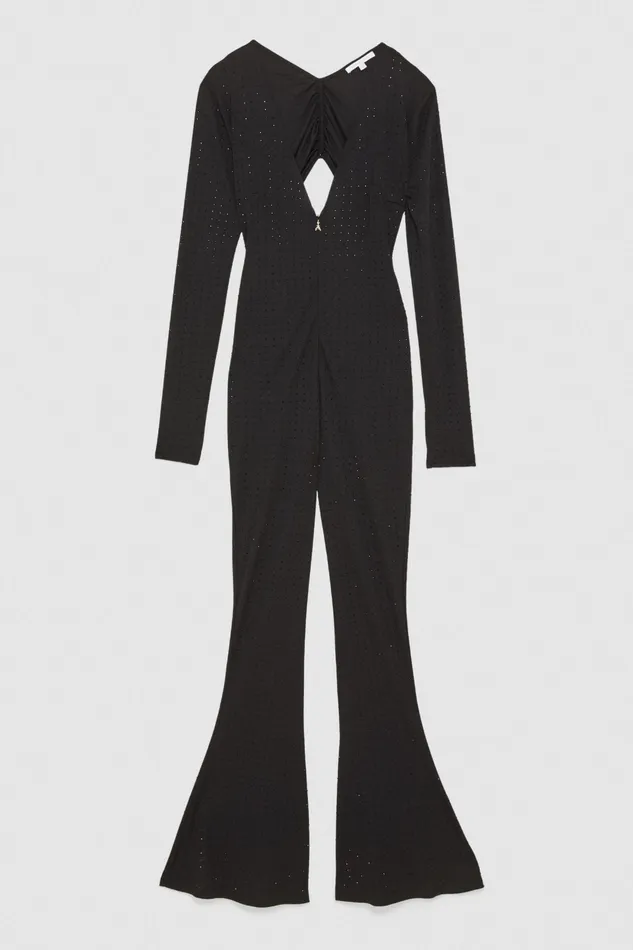 Jumpsuits Women Patrizia Pepe Elegant Jumpsuit With Rhinestones Nero