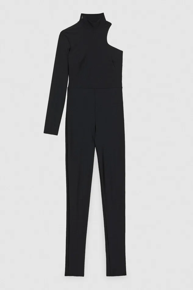 Jumpsuits Women Patrizia Pepe Jersey Jumpsuit With Zip Nero