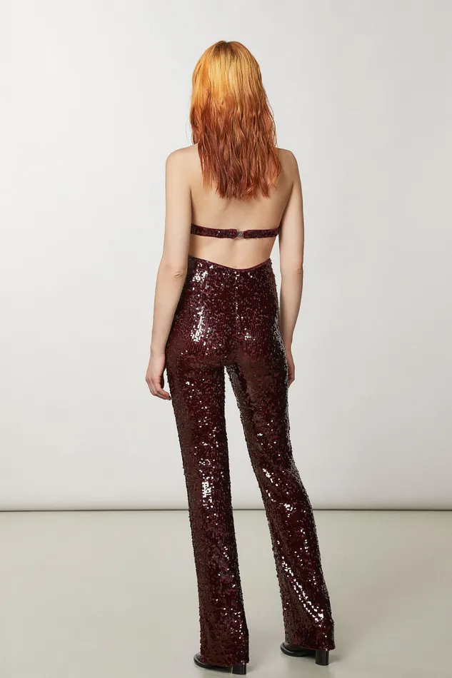Jumpsuits Women Patrizia Pepe Sequin Tulle Jumpsuit Martian Red