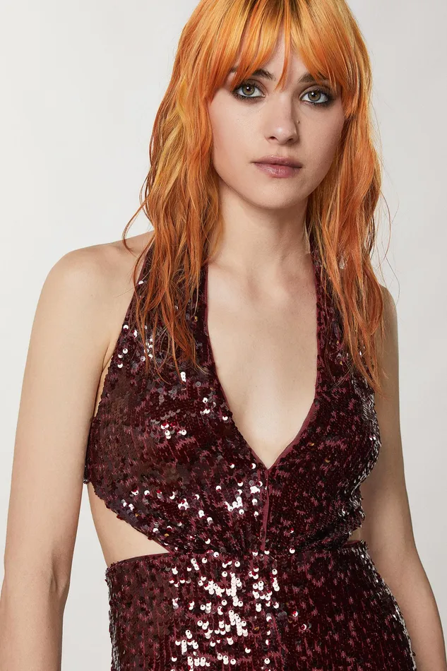 Jumpsuits Women Patrizia Pepe Sequin Tulle Jumpsuit Martian Red