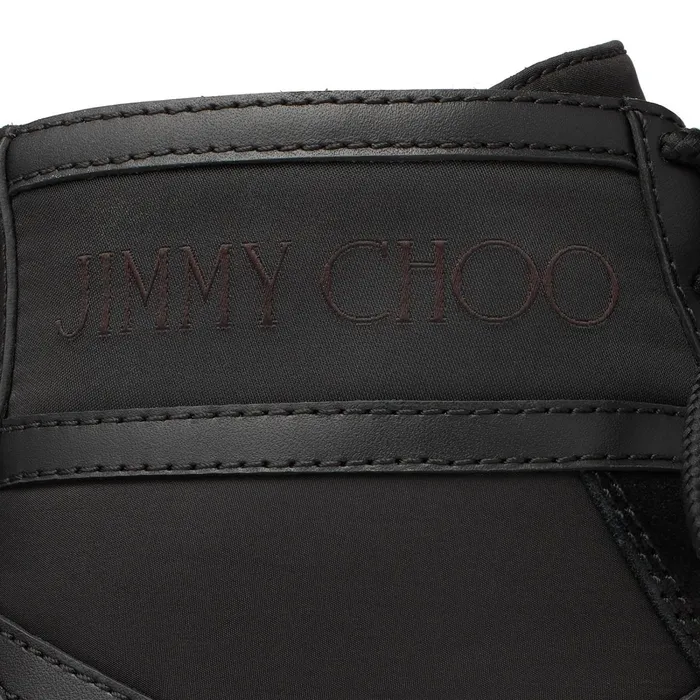 Kato HiF Black Nylon Calf Leather And Crosta Suede High Top Trainers X Blackblackblack Women JIMMY CHOO Sneakers