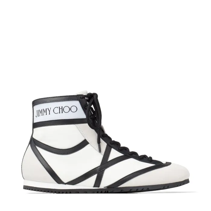 Kato HiF White Black And White Nylon Calf Leather And Crosta Suede High Top Trainers X Whiteblackwhite Women JIMMY CHOO Sneakers Kato HiF White Black And White Nylon Calf Leather And Crosta Suede High Top Trainers X Whiteblackwhite Women JIMMY CHOO Sneakers