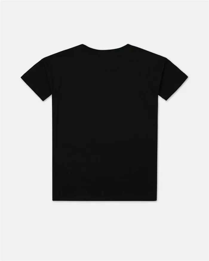 Kids GIRL FW24 Iceberg Black Crew Neck Short Sleeve Tshirt With Sylvester The Cat And Iceberg Logo