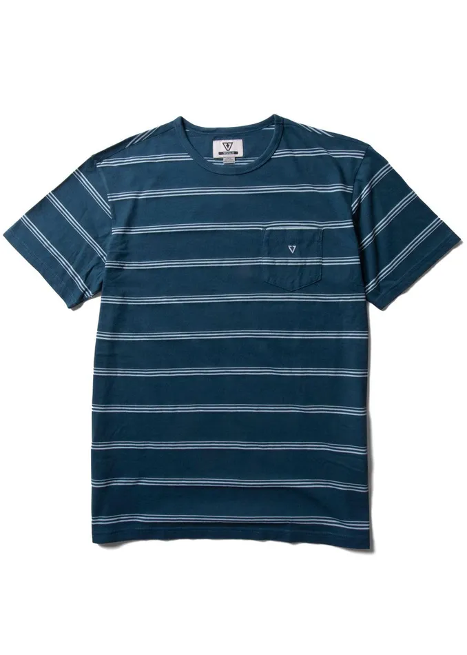 Knit Tees Men Vissla Kaulike Ss Pkt Tee Deep Water
