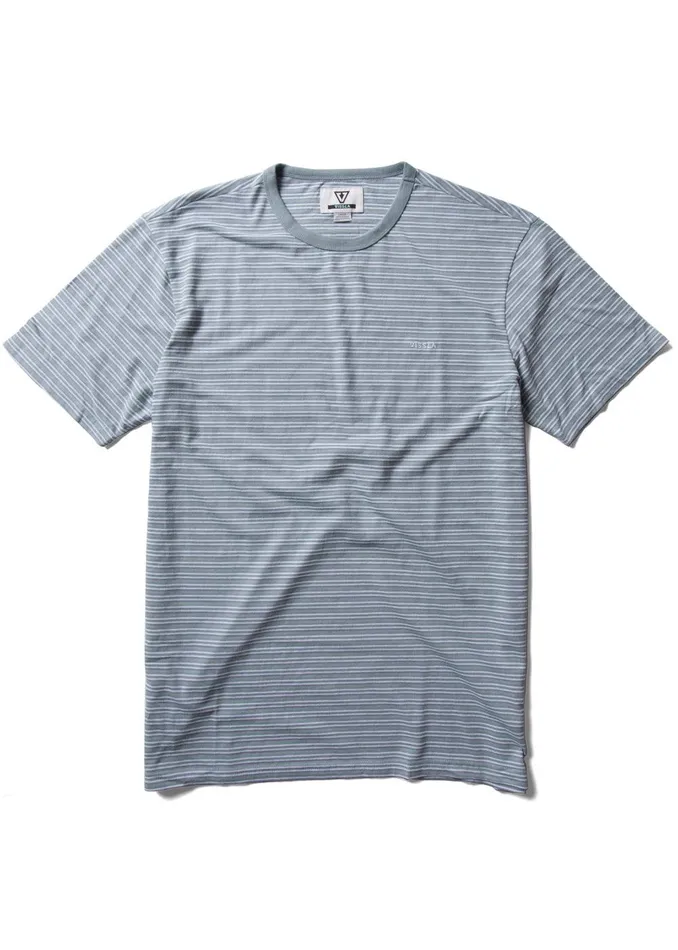 Knit Tees Men Vissla Trimmer Ss Tee Blue Slate