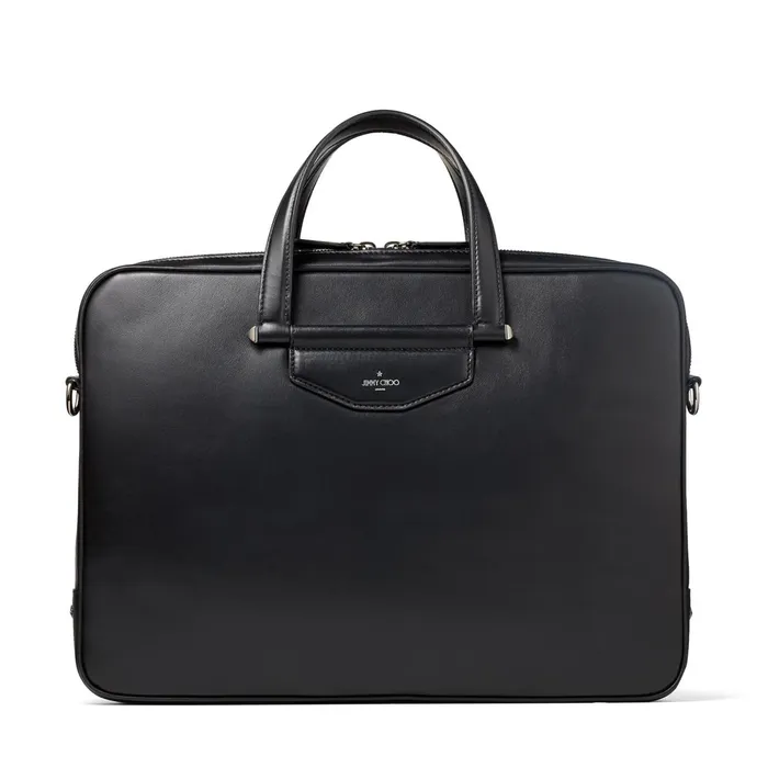 Knox Black Leather Briefcase With Gel Laptop Pocket Black Men JIMMY CHOO Bags Knox Black Leather Briefcase With Gel Laptop Pocket Black Men JIMMY CHOO Bags