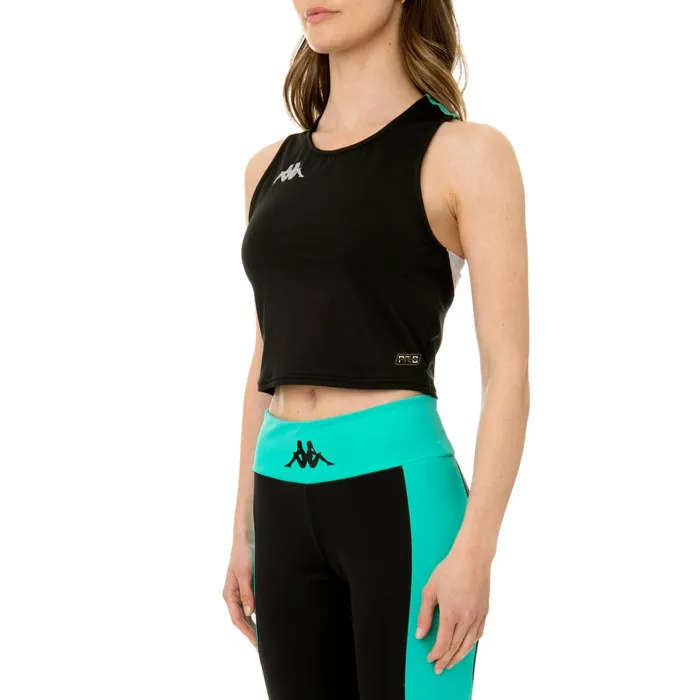 Kombat Cheryl Active Tank 8211 Black Green White Black Green White Kappa Womens Tanks and Bras