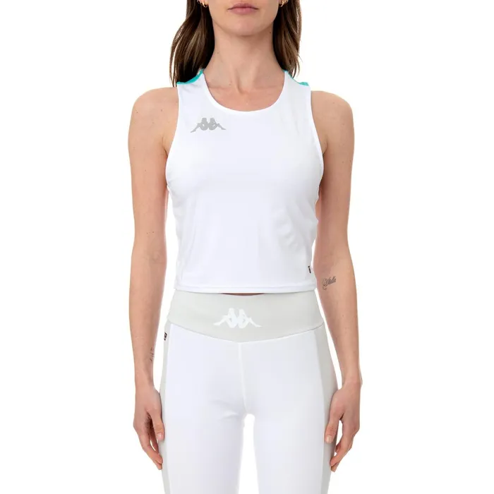 Kombat Cheryl Active Tank 8211 White Orange Green White Orange Green Kappa Womens Tanks and Bras Kombat Cheryl Active Tank 8211 White Orange Green White Orange Green Kappa Womens Tanks and Bras