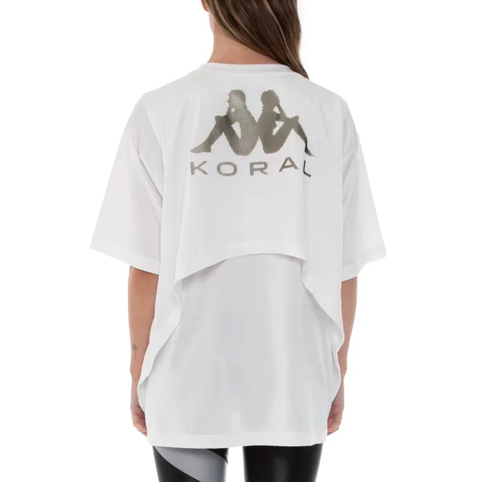 Koral X Kappa Doppio Oversized TShirt White Kappa Womens TShirts For Sale