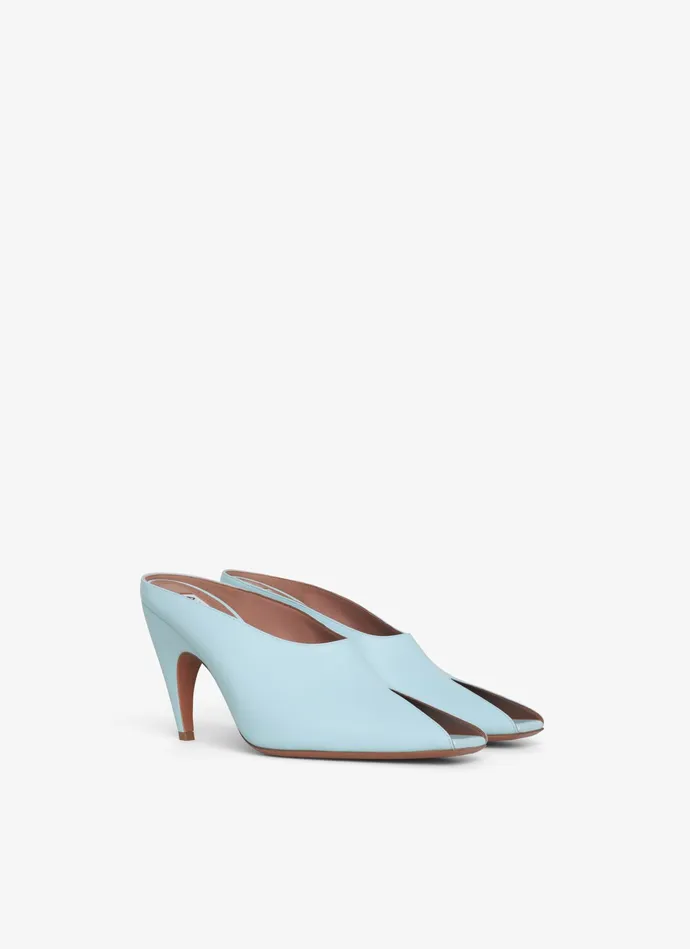 Lagoon Blue SPIKE MULES IN CALFSKIN Women Alaa Mules
