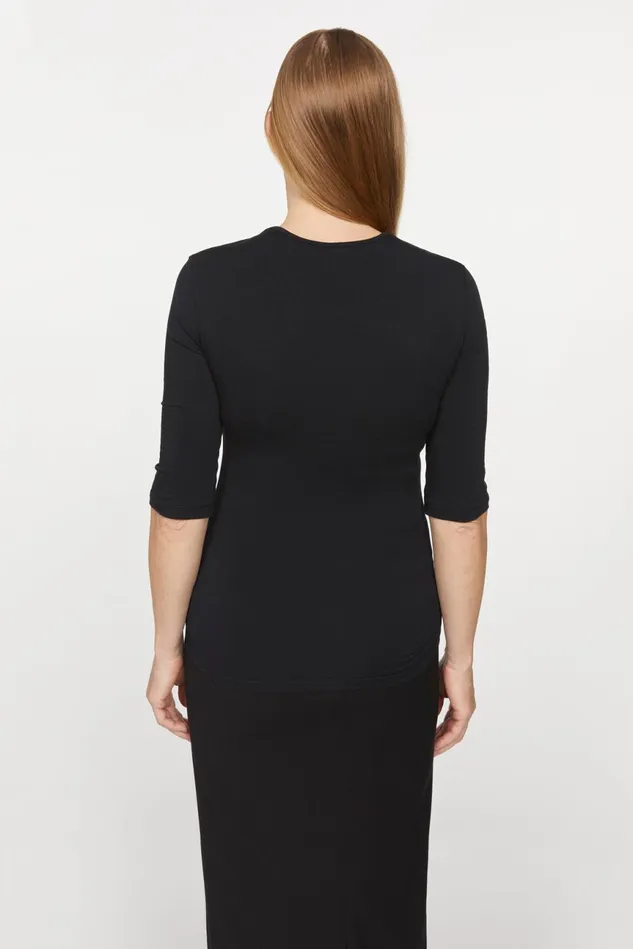 Lancelot Fitted Top Black Women Rodebjer Tops