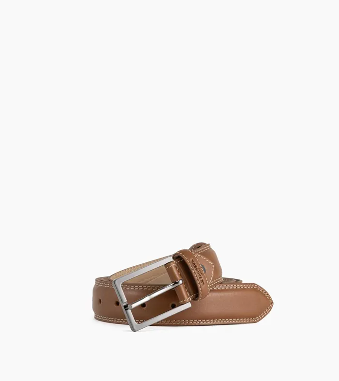 Le Tanneur Belts Men Vegetable Tanned Men039S Leather Martin Belt With Square Buckle Brown Tan
