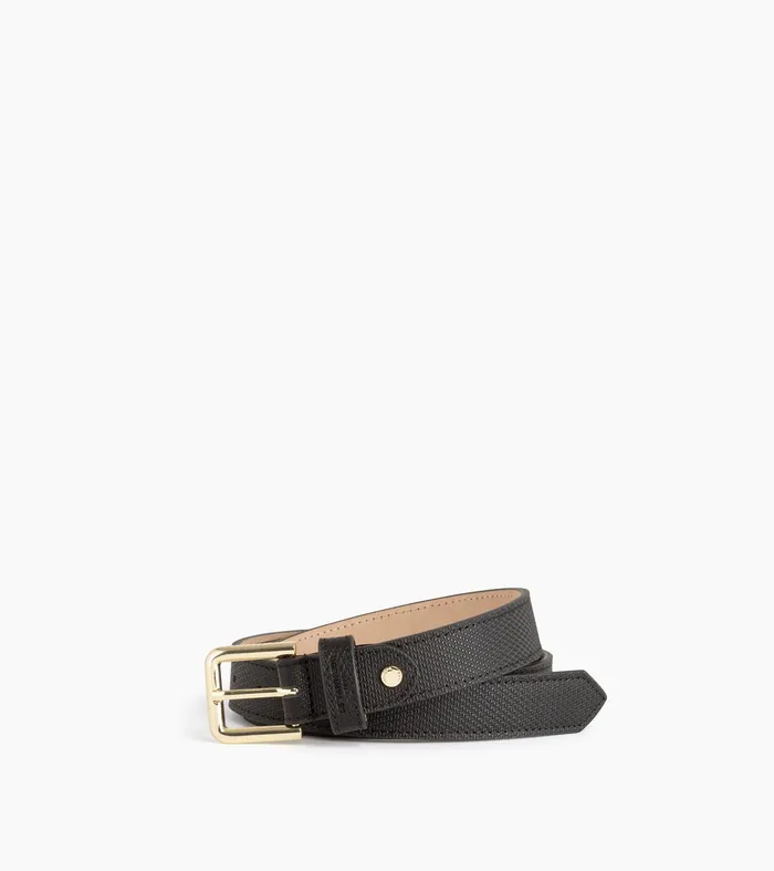 Le Tanneur Belts Women Women039S Caviar Leather Belt With Square Buckle Black