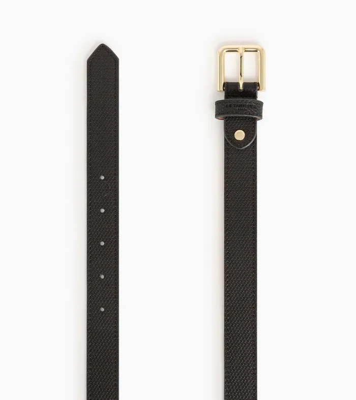 Le Tanneur Belts Women Women039S Caviar Leather Belt With Square Buckle Black
