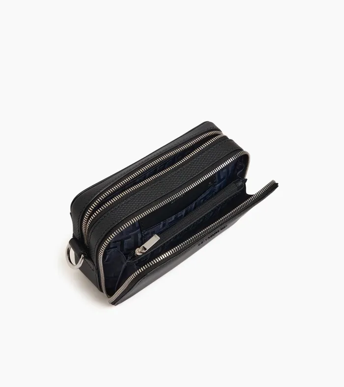 Le Tanneur Crossbody Bags Men Small 2Compartment Shoulder Bag In Signature T Leather Black