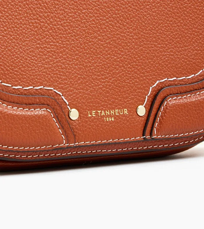 Le Tanneur Crossbody Bags Women Medium Crossbody Bag In Grained Leather Mahogany Brown