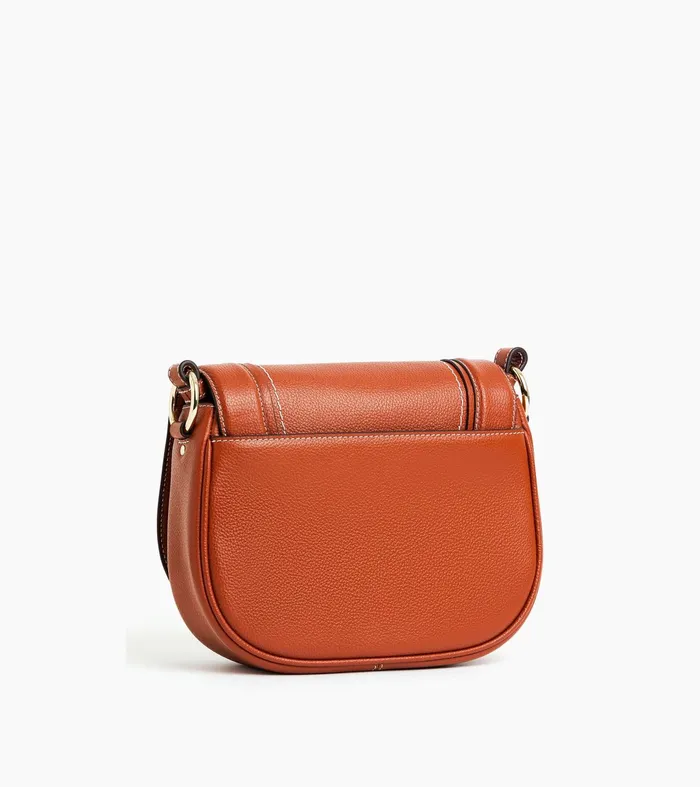 Le Tanneur Crossbody Bags Women Medium Crossbody Bag In Grained Leather Mahogany Brown