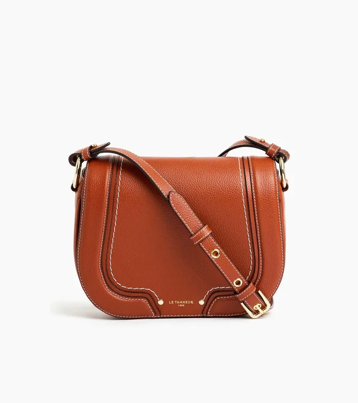 Le Tanneur Crossbody Bags Women Medium Crossbody Bag In Grained Leather Mahogany Brown