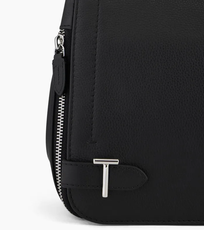 Le Tanneur Crossbody Bags Women MediumSized Bag With Crossbody Strap In Grained Leather Black