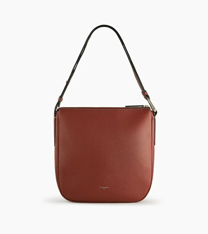 Le Tanneur Crossbody Bags Women MidSized Hobo Bag In Grained Leather Mahogany Brown Le Tanneur Crossbody Bags Women MidSized Hobo Bag In Grained Leather Mahogany Brown