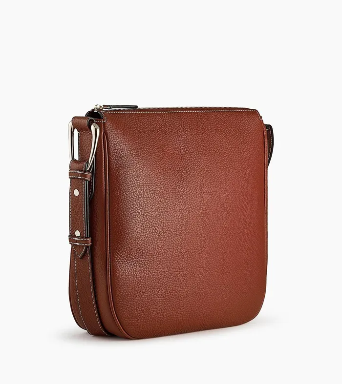 Le Tanneur Crossbody Bags Women MidSized Hobo Bag In Grained Leather Mahogany Brown