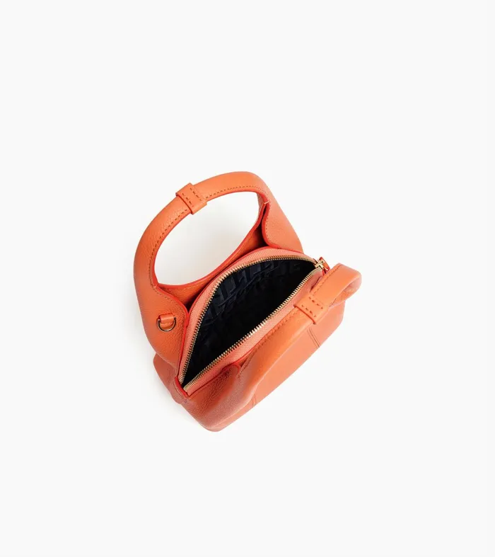 Le Tanneur Crossbody Bags Women Mini Handbag In Grained Leather Orange Ocher