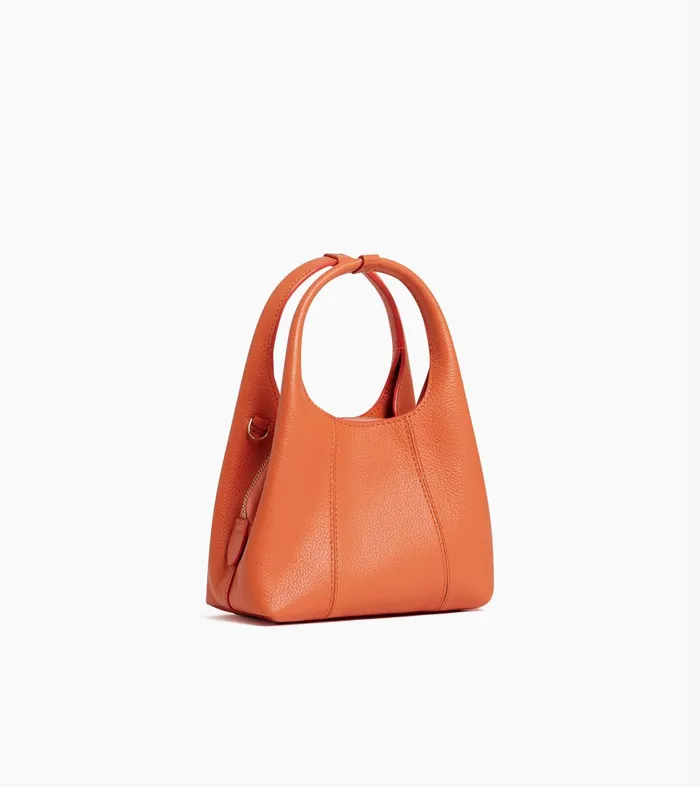 Le Tanneur Crossbody Bags Women Mini Handbag In Grained Leather Orange Ocher