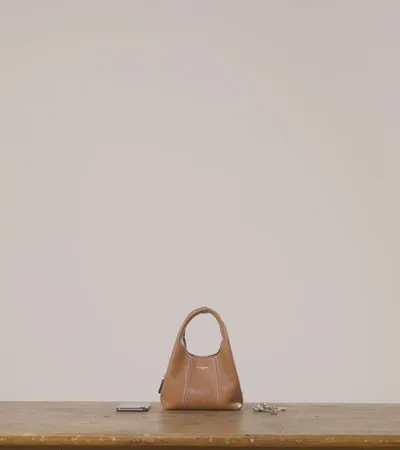 Le Tanneur Crossbody Bags Women Mini Handbag In Grained Leather Orange Ocher