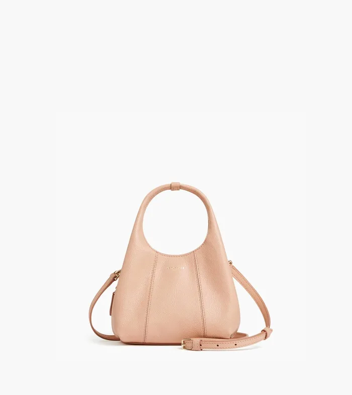 Le Tanneur Crossbody Bags Women Mini Handbag In Grained Leather Powder Pink