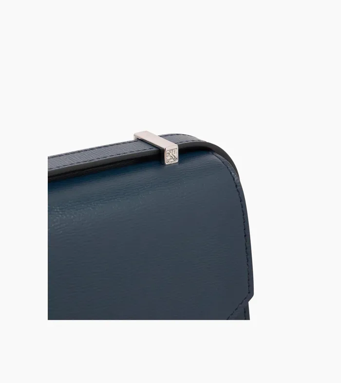Le Tanneur Crossbody Bags Women Mini Shoulder Bag In Cork Effect Leather Twilight Blue