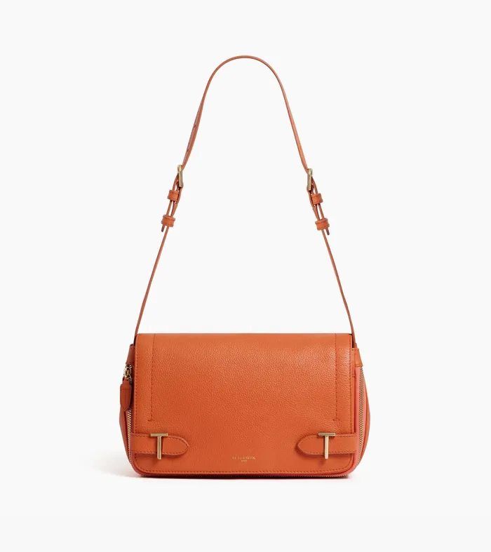 Le Tanneur Crossbody Bags Women Small Bag With Crossbody Strap In Grained Leather Orange Ocher Le Tanneur Crossbody Bags Women Small Bag With Crossbody Strap In Grained Leather Orange Ocher