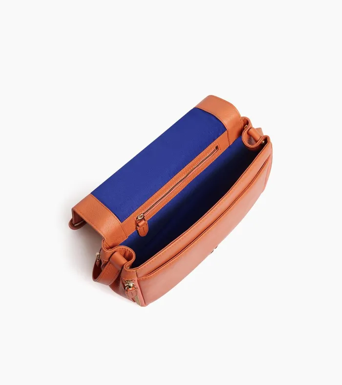 Le Tanneur Crossbody Bags Women Small Bag With Crossbody Strap In Grained Leather Orange Ocher