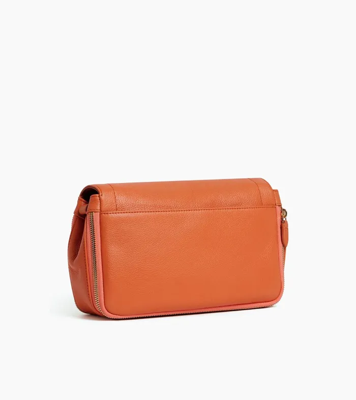 Le Tanneur Crossbody Bags Women Small Bag With Crossbody Strap In Grained Leather Orange Ocher