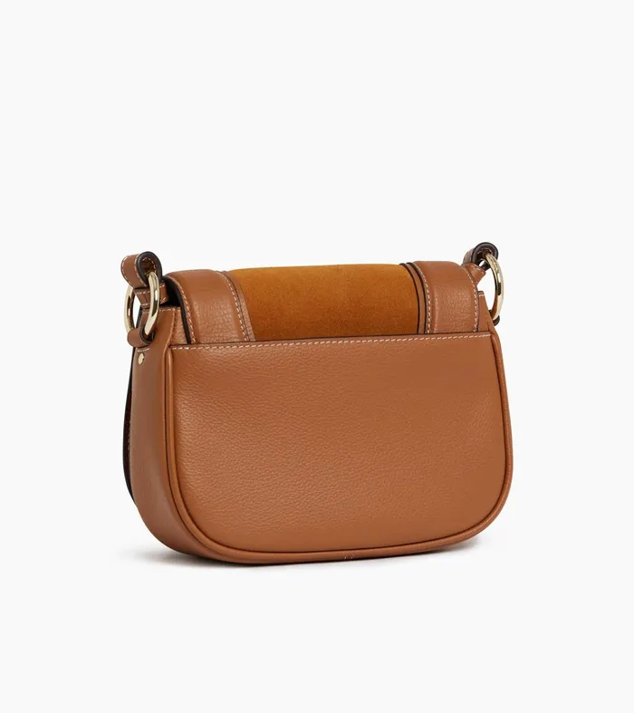Le Tanneur Crossbody Bags Women Small Cross Body Bag In Grained Leather And Nubuck Brown Tan