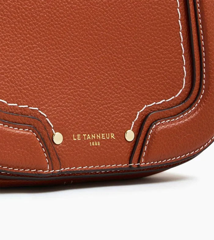 Le Tanneur Crossbody Bags Women Small Crossbody Bag In Grained Leather Mahogany Brown