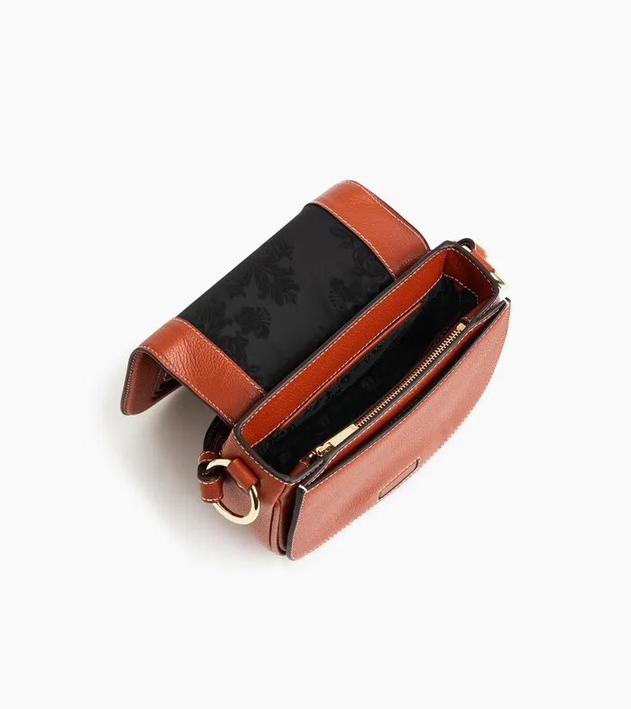 Le Tanneur Crossbody Bags Women Small Crossbody Bag In Grained Leather Mahogany Brown