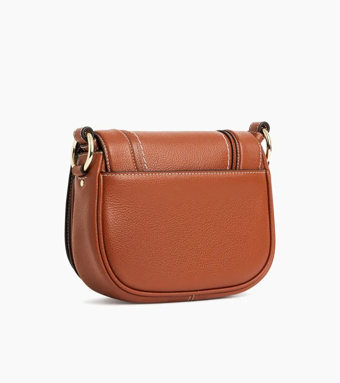 Le Tanneur Crossbody Bags Women Small Crossbody Bag In Grained Leather Mahogany Brown