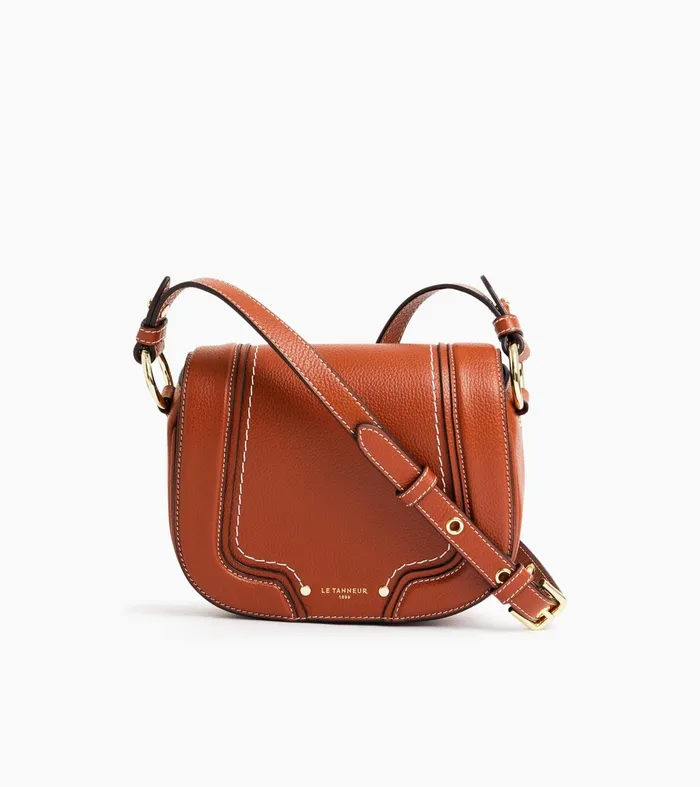 Le Tanneur Crossbody Bags Women Small Crossbody Bag In Grained Leather Mahogany Brown
