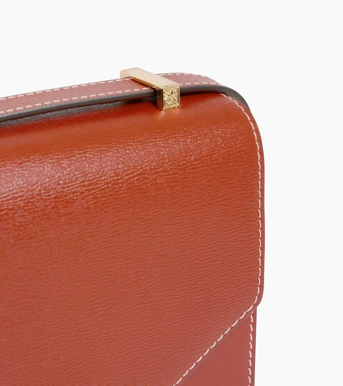 Le Tanneur Crossbody Bags Women Small Shoulder Bag In Cork Effect Leather Mahogany Brown