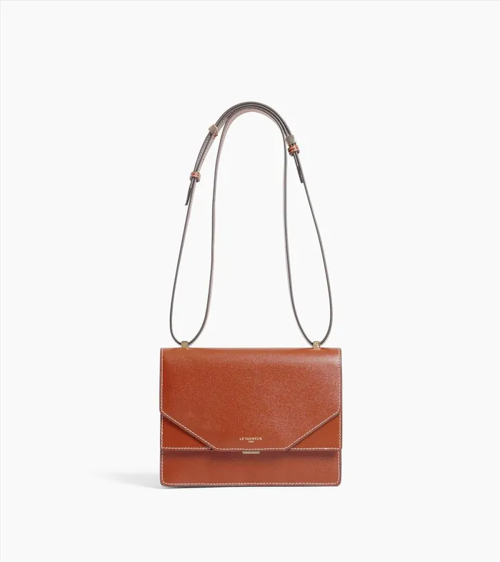 Le Tanneur Crossbody Bags Women Small Shoulder Bag In Cork Effect Leather Mahogany Brown