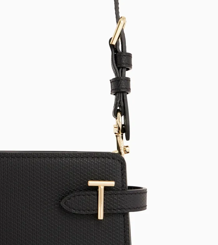 Le Tanneur Crossbody Bags Women Small Shoulder Bag In Signature T Leather Black