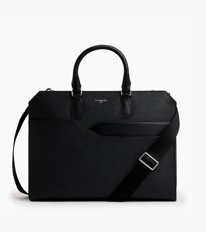 Le Tanneur Document Holders and Briefcases MenWomen Slim 15034 Briefcase In Cross Grain Leather Black Le Tanneur Document Holders and Briefcases MenWomen Slim 15034 Briefcase In Cross Grain Leather Black