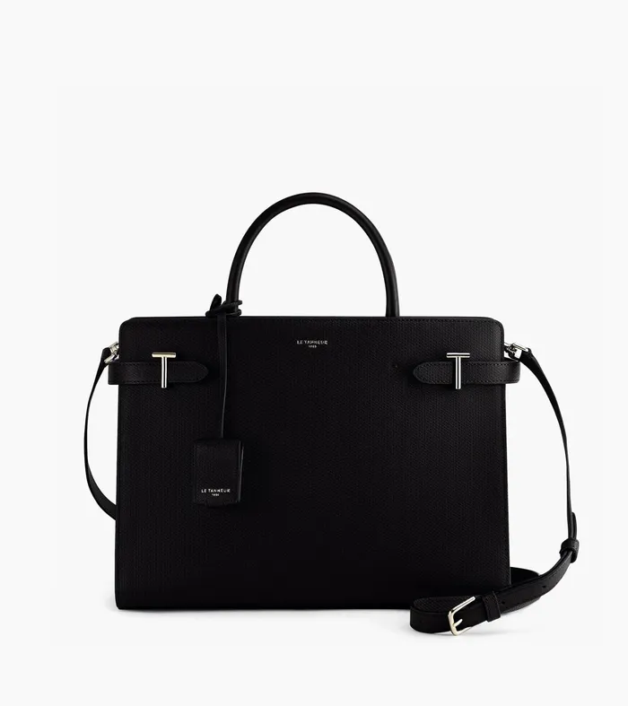 Le Tanneur Handbags Women Large Handbag In Signature T Leather Black