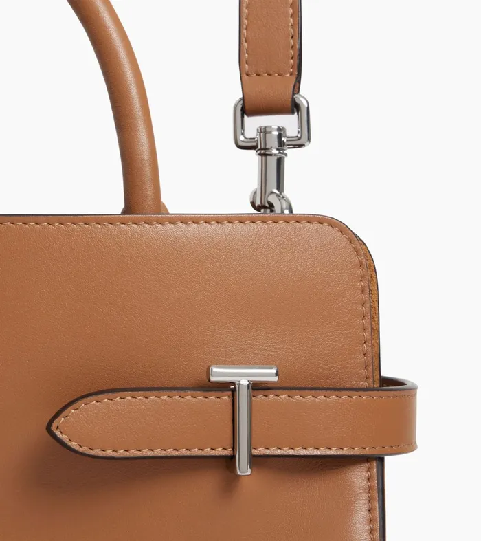 Le Tanneur Handbags Women Medium Handbag In Smooth Leather And Suede Brown Tan