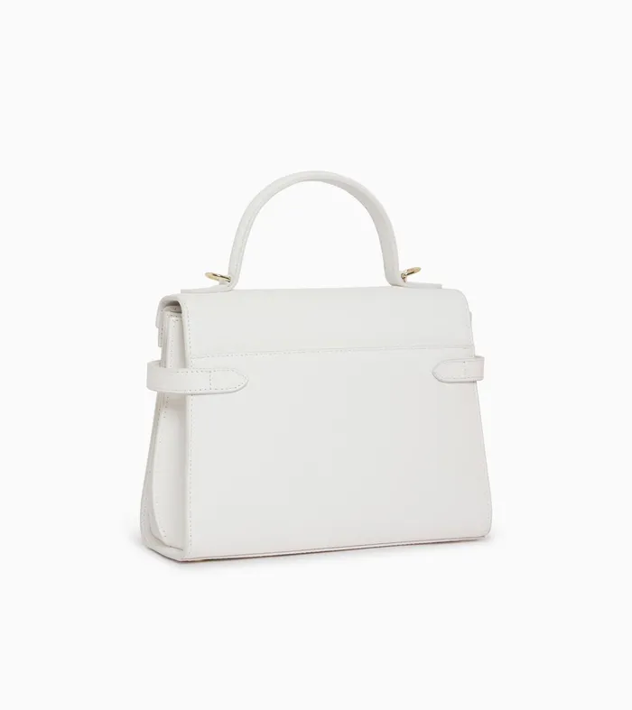 Le Tanneur Handbags Women Medium Handbag With Double Flap In TSignature Leather Chalk White