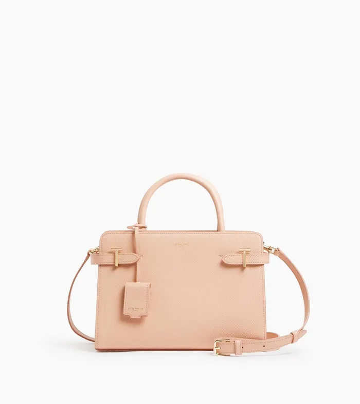 Le Tanneur Handbags Women MediumSized Handbag In Signature T Leather Powder Pink Le Tanneur Handbags Women MediumSized Handbag In Signature T Leather Powder Pink